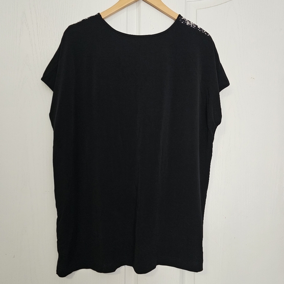 Ellen Tracy Abstract Print Blouse Red and Black Size Large - Picture 6 of 7